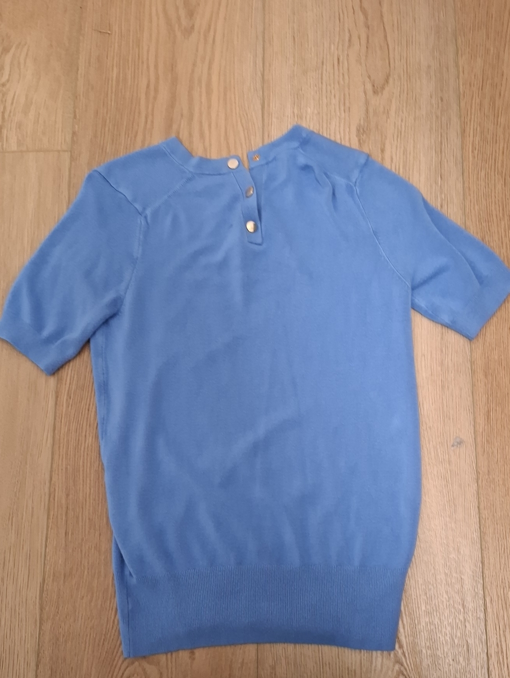 Light Blue Short Sleeve Knit Sweater Top